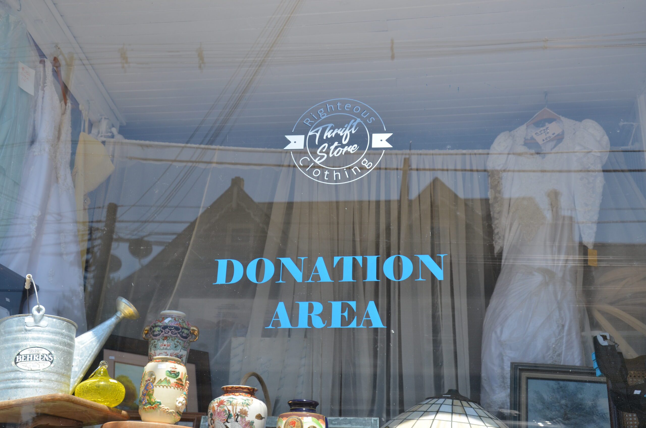 Righteous Thrift Store Clothing Donation Area