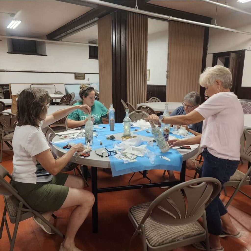 Women making art crafts